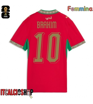 Marocco Brahim Diaz #10 Prima Maglia Femmina Mondiali 2026 Manica Corta